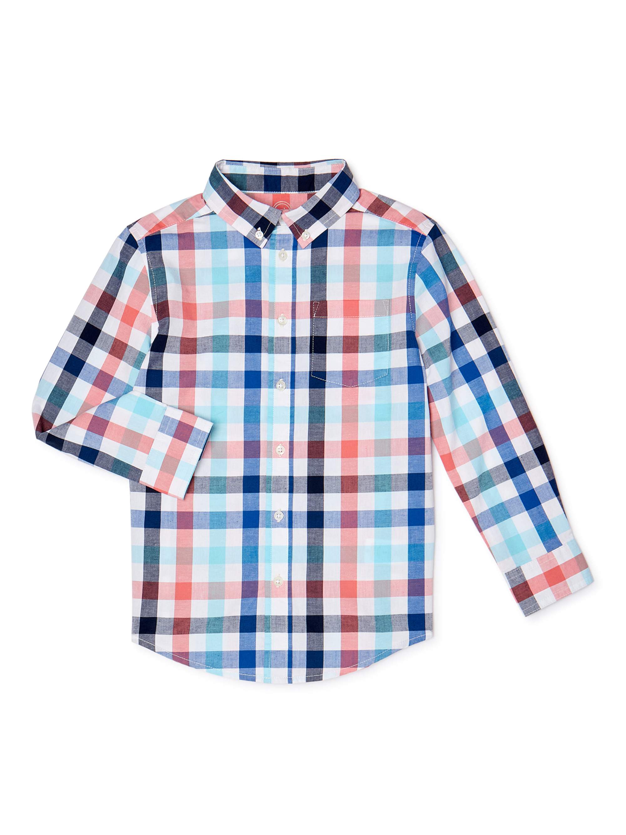 Boys Checked Shirt Long Sleeve Designer Cotton Tops Ages 4-16 Years 